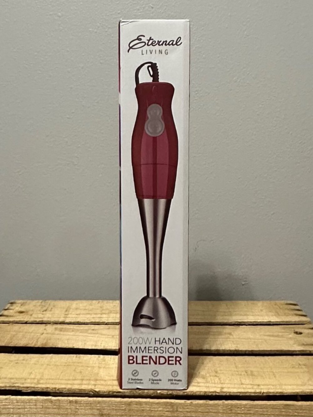 Eternal Living Immersion Hand Blender, red, NWT